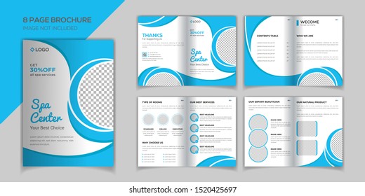 Spa 8 pages brochure design template