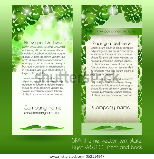 Spa Advertisement Card Design Template Green Stock Vector Royalty Free 352114847