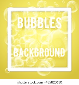 SPA aqua background with soap bubbles in pastel tones. Space for text. Vector illustration of relax and recreational. Isolated and editable.