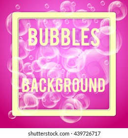 SPA aqua background with soap bubbles in pastel tones. Space for text. Vector illustration of relax and recreational. Isolated and editable.