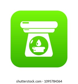 Spa aroma bottle icon green vector isolated on white background