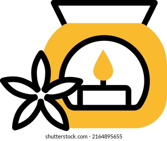 vela aroma Spa, ilustración, vector sobre fondo blanco.