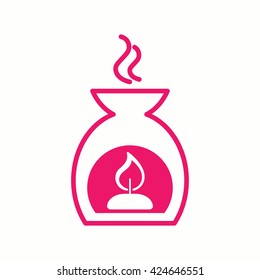 spa aroma oil candle pink icon