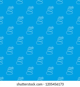 Spa balance stones pattern vector seamless blue repeat for any use