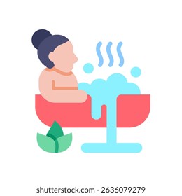 Spa Bath Icon Flat Vector Illustration