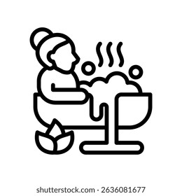 Spa Bath Icon Line Vector Illustration