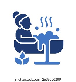 Spa Bath Icon Lineal Color Vector Illustration