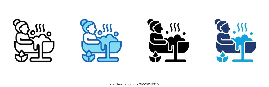Spa Bath icon Multi Style Vector Illustration