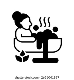 Spa Bath Icon Outline Vector Illustration