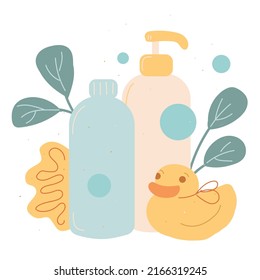 Spa bath relax ecological beauty product Washcloth, duck shampoo and shower gel Natural organic care