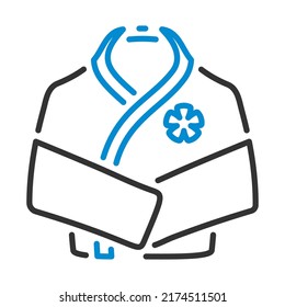 Spa Bathrobe Icon. Editable Bold Outline With Color Fill Design. Vector Illustration.