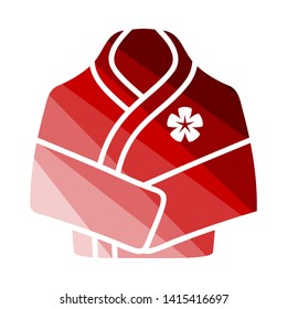 Spa Bathrobe Icon. Flat Color Ladder Design. Vector Illustration.