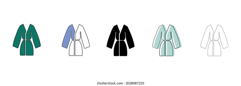 spa bathrobe vector type icon