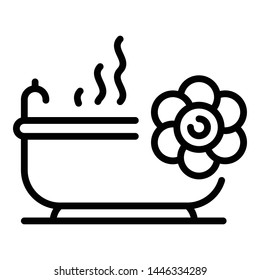Spa bathtub icon. Outline spa bathtub vector icon for web design isolated on white background