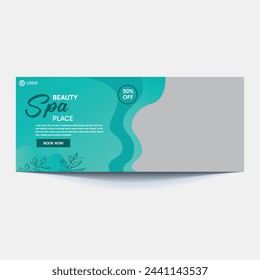 spa and beauty banner template. Spa, beauty, and massage social media post. Flat design vector with a photo space. Usable for social media, banner, and web internet