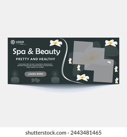 spa and beauty banner template. Spa, beauty, and massage social media post. Flat design vector with a photo space. Usable for social media, banner, and web internet