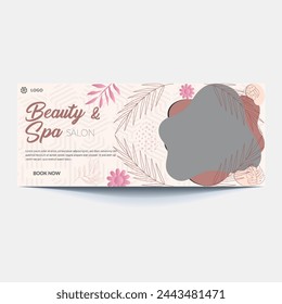 spa and beauty banner template. Spa, beauty, and massage social media post. Flat design vector with a photo space. Usable for social media, banner, and web internet