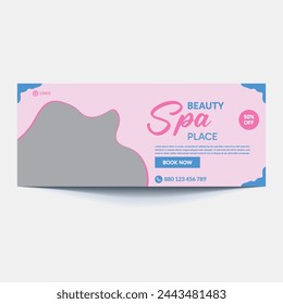 spa and beauty banner template. Spa, beauty, and massage social media post. Flat design vector with a photo space. Usable for social media, banner, and web internet