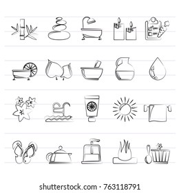 Spa, Beauty and body care icons - vector icon set