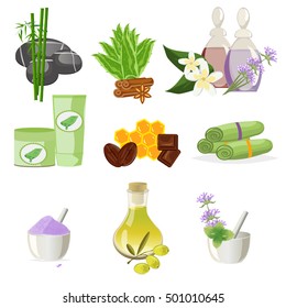 Spa beauty and body care vector icons bamboo. Spa beauty treatment therapy wellness health care. Health care relaxation massage spa symbols yoga eco organic meditation. Spa icons shop health vector.