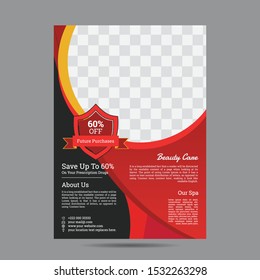 Spa beauty care flyer. Spa wellness Business template. Vector brochure poster withe seashells. Vector illustration design.