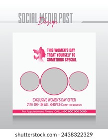 Spa and beauty care social media post or flyer template design
