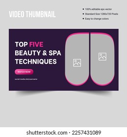 Spa and beauty creative video thumbnail cover banner template for multipurpose usage