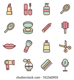 Spa & beauty icons. Beauty cosmetic minimalistic icons