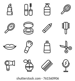 Spa & beauty icons. Beauty cosmetic minimalistic icons