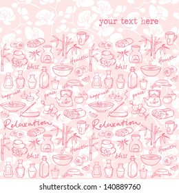 Spa & beauty icons seamless pattern
