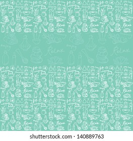 Spa & beauty icons seamless pattern