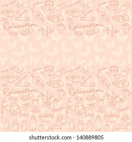 Spa & beauty icons seamless pattern