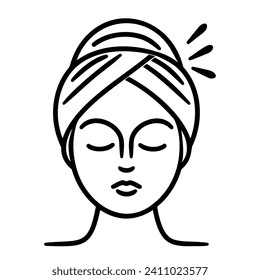 Icono web del vector de línea de belleza y spa EPS10