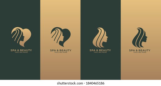spa and beauty logo design set