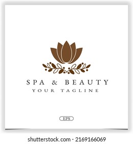 spa and beauty lotus logo premium elegant template vector eps 10