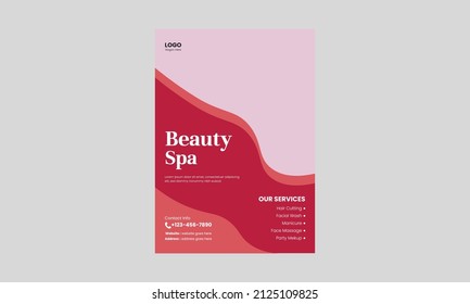Spa, beauty, and massage flyer design template. Beauty spa hair salon print ready flyer template design. leaflet, a4 size, flyer, cover, poster, brochure design