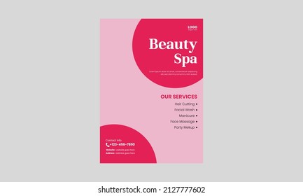 Spa, beauty, and massage flyer design template. Beauty spa hair salon print ready flyer template design. leaflet, a4 size, flyer, cover, poster, brochure design