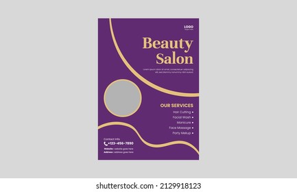 Spa, Beauty, And Massage Flyer Design Template. Beauty Spa Hair Salon Print Ready Flyer Template Design. Leaflet, A4 Size, Flyer, Cover, Poster, Brochure Design