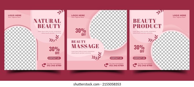 Spa and beauty massage social media post template