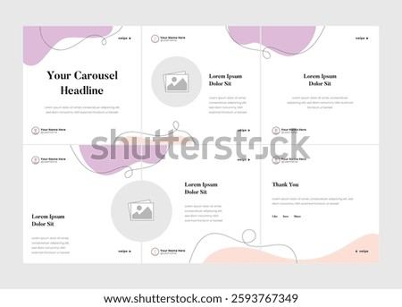 Spa beauty parlor carousel post template, creative beauty carousel template design, social media post content creator template for skincare and beauty