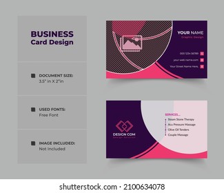 Spa and beauty salon business card and visiting card design