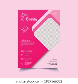 Spa Beauty Salon Flyer or Hair Salon Flyer Print Ready Editable Template Design Suitable For Brochure cover Design