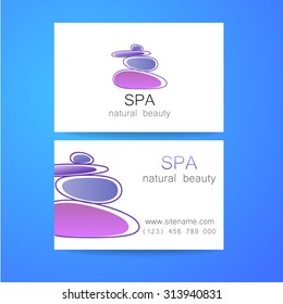 Spa - a beauty salon. Stone pyramid as a symbol - of balance and harmony. Template Logo Design for beauty salon, spa center, beauty treatments, massages etc..