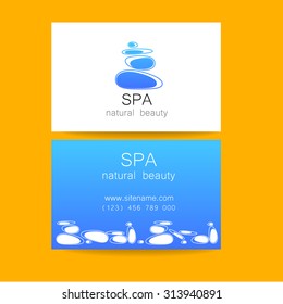 Spa - a beauty salon. Stone pyramid as a symbol - of balance and harmony. Template Logo Design for beauty salon, spa center, beauty treatments, massages etc..