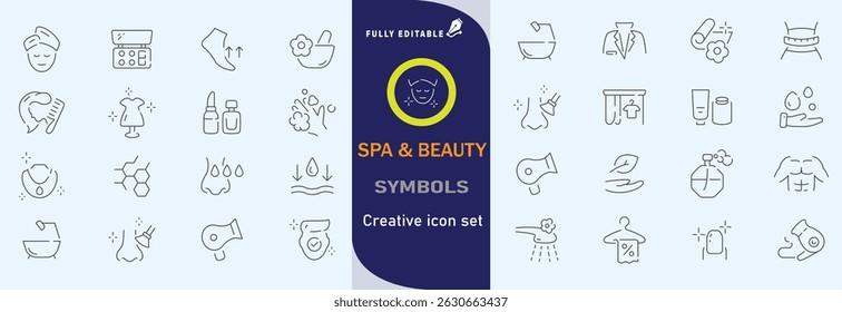 CONJUNTO DE ÍCONES DE SALÃO DE BELEZA E SPA