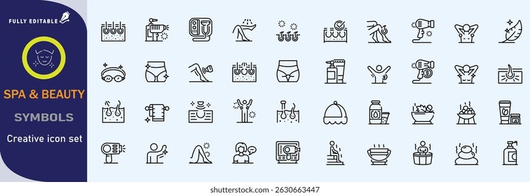 SPA AND BEAUTY SALOON ICON SET