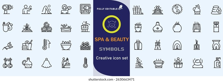 SPA AND BEAUTY SALOON ICON SET