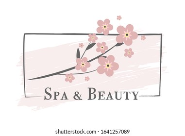 Spa & Beauty sticker, vector illustration for graphic and design