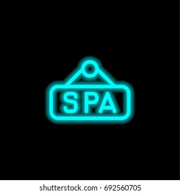 Spa blue glowing neon ui ux icon. Glowing sign logo vector