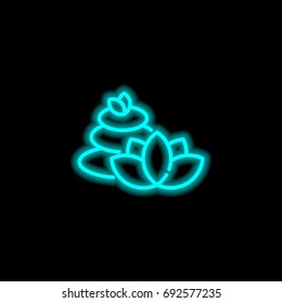 Spa blue glowing neon ui ux icon. Glowing sign logo vector
